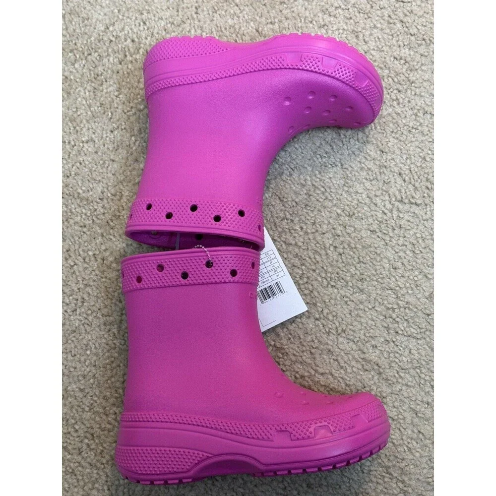 NWT Crocs Classic Rain Boots Pink Girls Sz C13